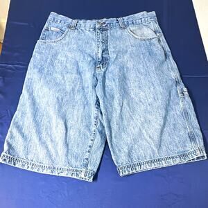 Vtg 90s Paco Jeans Internationale Baggy Denim Cargo Utility Shorts Jorts 36